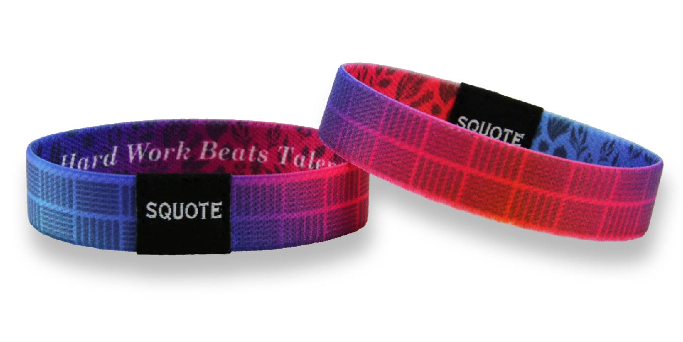 Elastic Wristband - Including quote - Hard work beats talent