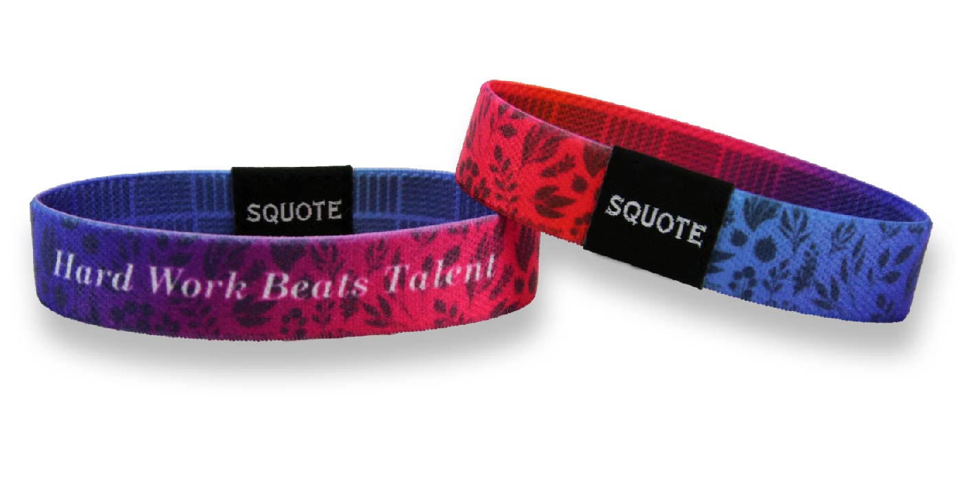 Elastic Wristband - Including quote - Hard work beats talent